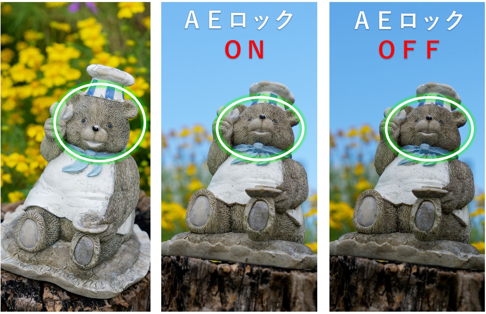 AEロックによる露出の比較(写真)