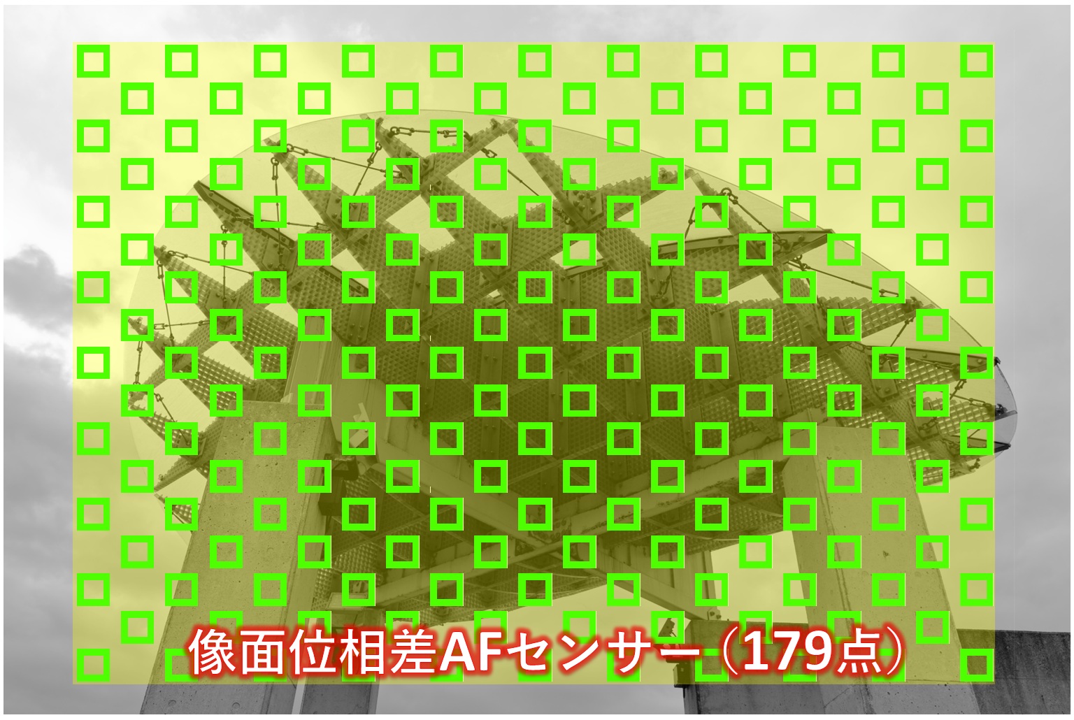ワイドのAFエリア(179点像面位相差AF【α6000】)