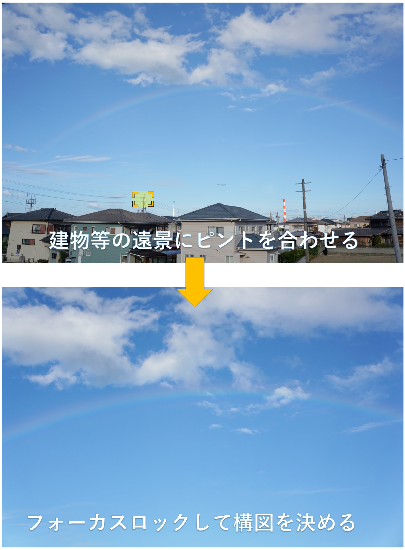 コントラストが低い空を撮る場合