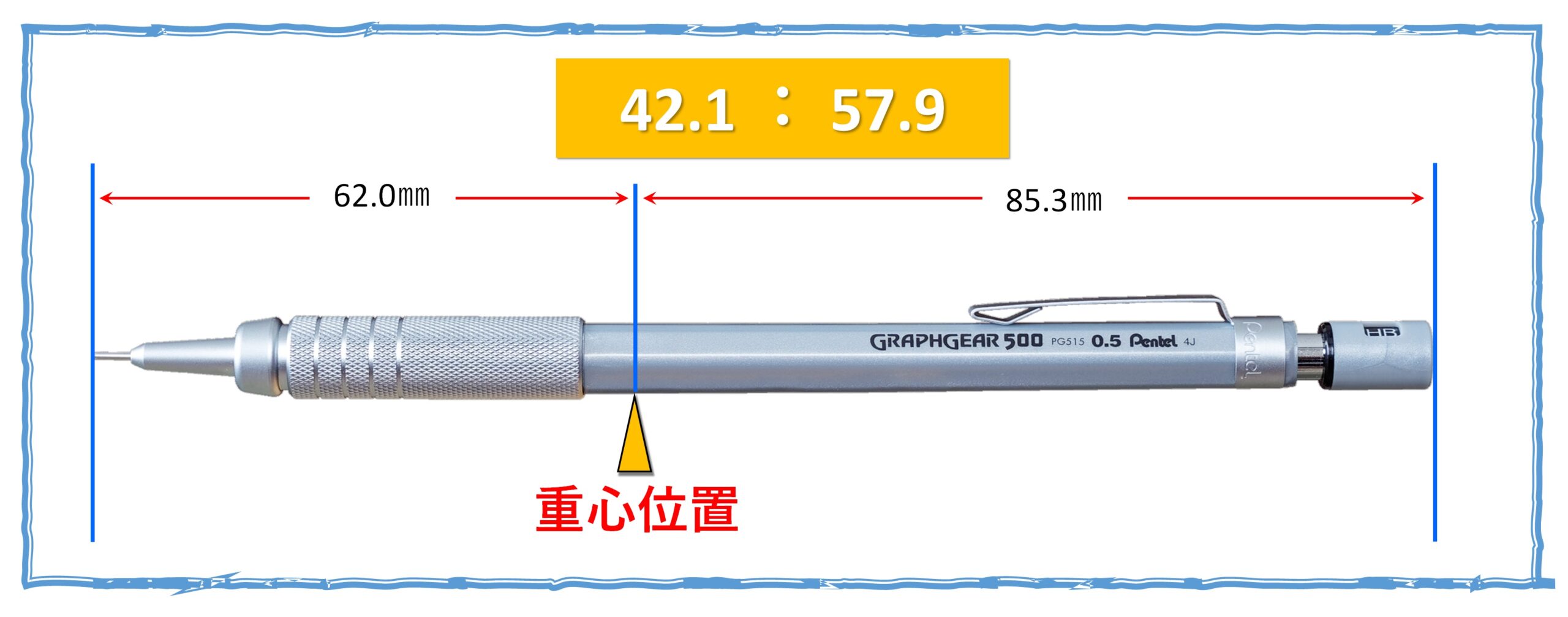 グラフギア500　重心位置